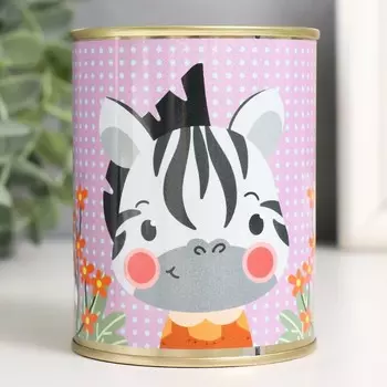 Копилка-банка металл "Зебра"