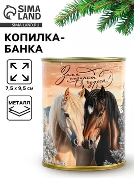 Копилка банка новогодняя, металл «Зима подарит», 7.59.5 см