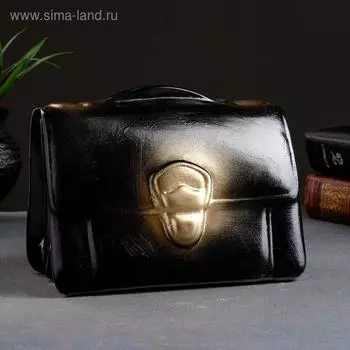 Копилка "Барсетка" черная, 18х12х13см