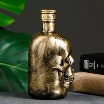 Копилка для денег «Бутылка череп античная», гипс,