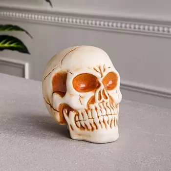 Копилка "Череп", под шамот, керамика, 17 см, микс