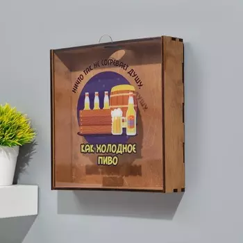 Копилка для пивных крышек "Холодное пиво" 24,5х23х5 см