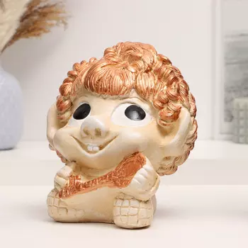 Копилка "Домовенок" 17х17х19см, бежевый