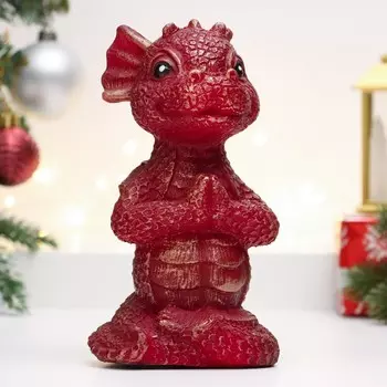 Копилка "Дракон маленький" 10х8х16см, красный с золотом