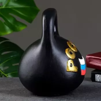 Копилка для денег «Гиря», гипс, черная с золотом, 1720 см