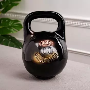 Копилка "Гиря", глянец, чёрная, гипс, 29 см