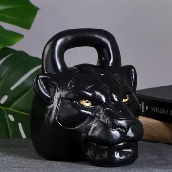 Копилка для денег «Гиря тигр», гипс, чёрная, 20 см