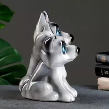 Копилка "Хаски" серая, 22х17х26см