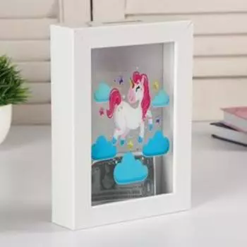 Копилка интерьерная пластик "Единорог в облаках" 17х12х3,8 см