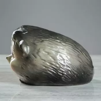 Копилка "Ёжик", глянец, серая, 11 см