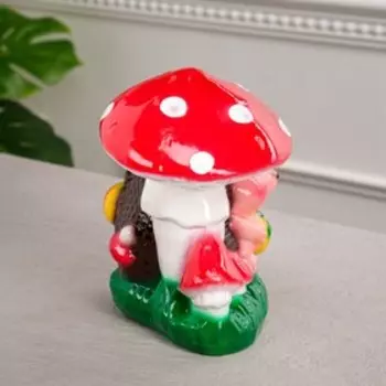 Копилка "Ёжик под грибом", глянец, разноцветная, 21 см