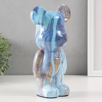 Копилка керамика "Мишка" голубо-фиолетовая 9,5х14х25 см