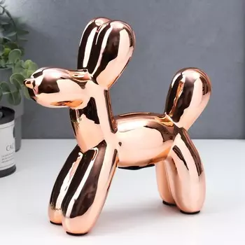 Копилка керамика "Воздушный шарик - собачка" светлое золото 21х7,5х22 см