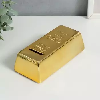 Копилка керамика "Золотой слиток" 16,6х7,8х4,6 см