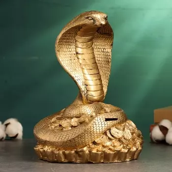 Копилка "Кобра на деньгах" золото 25х18х20см