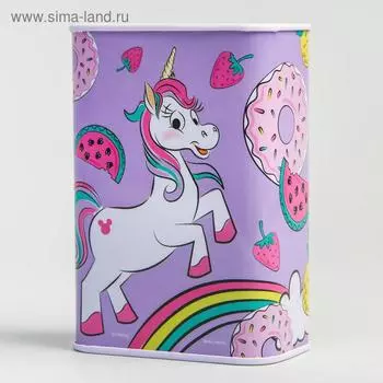 Копилка металлическая, 4.8 см 7.8 см 10.8 см «Коплю на единорога», Минни Маус