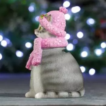 Копилка "Кошка Шарлотта" серая, 10х10х15см