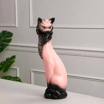 Копилка "Кошка Сиамская", акрил, розовая, 43 см