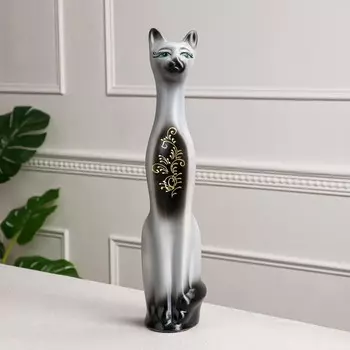 Копилка "Кот", акрил, серая, 42 см, микс