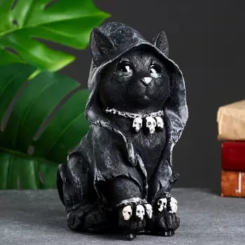 Копилка для денег «Кот-хиппи», полистоун, чёрный, 231316 см