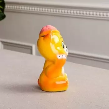 Копилка "Кот Хулиган", жёлтая, керамика,17 см, микс