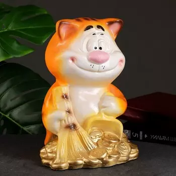 Копилка для денег «Кот с метлой», гипс, рыжий, 242028 см