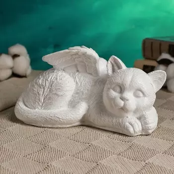 Копилка для денег «Котёнок-ангел», гипс, 2112 см, белый