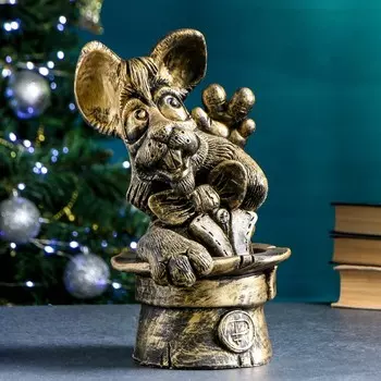 Копилка "Кролик фокусник" бронза, 21х20х31см