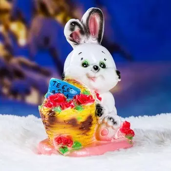 Копилка "Кролик с корзиной" 23х19см