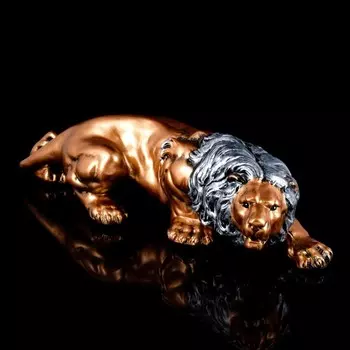 Копилка "Лев большой", бронзовый цвет, длина 56 см, высота 16 см