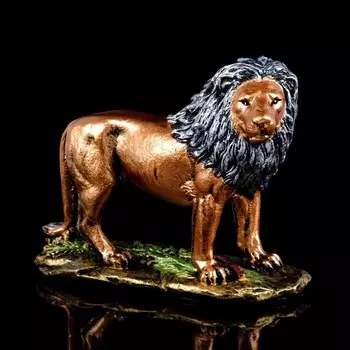 Копилка "Лев на подставке ", бронза, 26 см