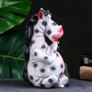 Копилка "Лошадь" белая в яблоко, 14х14х23см