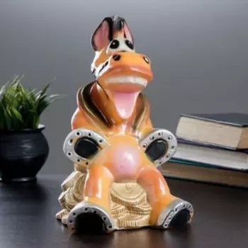 Копилка "Лошадь с подковой" 28х18см, МИКС