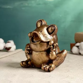 Копилка "Лягушонок сидит" бронза, 17х12х16см