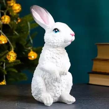 Копилка "Любопытный заяц" белый, 20см