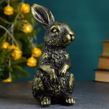 Копилка "Любопытный заяц" бронза, 20см