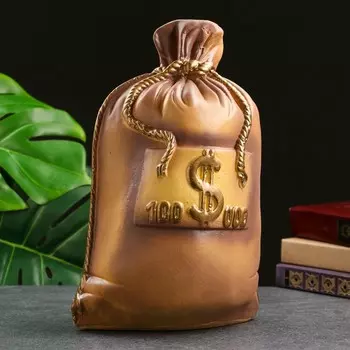 Копилка для денег «Мешок: сто тысяч», гипс, коричневый, 142032 см