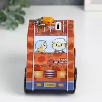 Копилка металл "Автомобильчик" МИКС 9,5х15х7,5 см