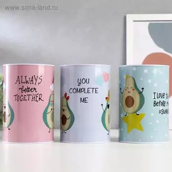 Копилка для денег «Банка. Авокадо», металл, 151010 см, МИКС