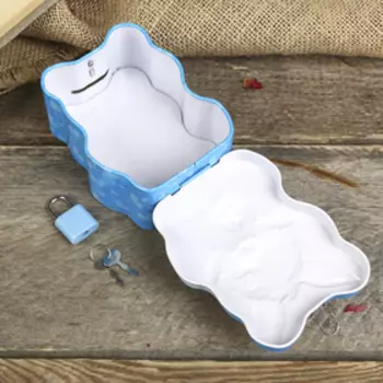 Копилка металл "Весёлый зайчик" МИКС 10х8х4,5 см