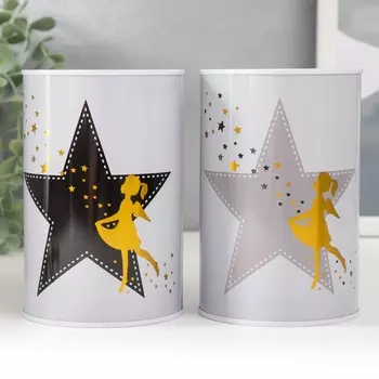 Копилка металл "Звёздный ангел" МИКС 8х8х12,5 см