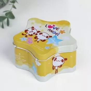 Копилка металл "Звёздочка со зверьком" МИКС 12х12х5,5 см