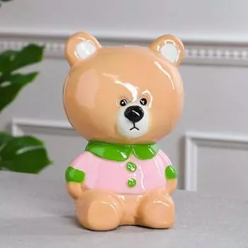 Копилка "Мишка Ми", бежевая, керамика, 19 см, микс