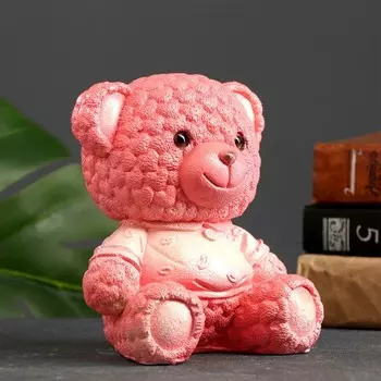 Копилка для денег «Мишка плюшевый», гипс, розовый, 111215 см