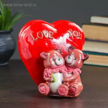 Копилка "Мишки с сердцем", 14х13х16см, МИКС