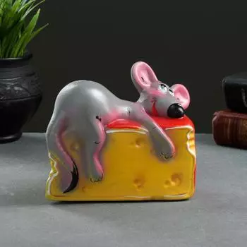 Копилка "Мышь на сыре" 15см