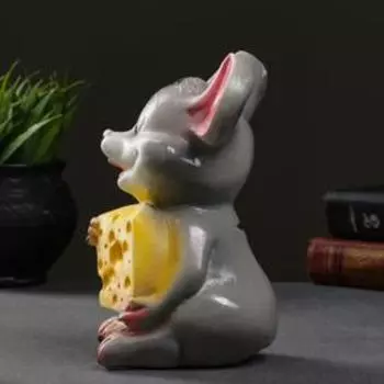 Копилка "Мышь с сыром" средняя, 11х15х19см