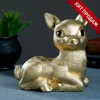 Копилка для денег «Олененок», гипс, под золото, 171018 см