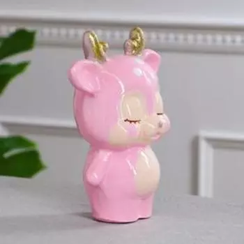 Копилка "Оленёнок", розовая, керамика, 19 см