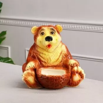 Копилка-органайзер "Медведь с корзиной", глянец, 26 см